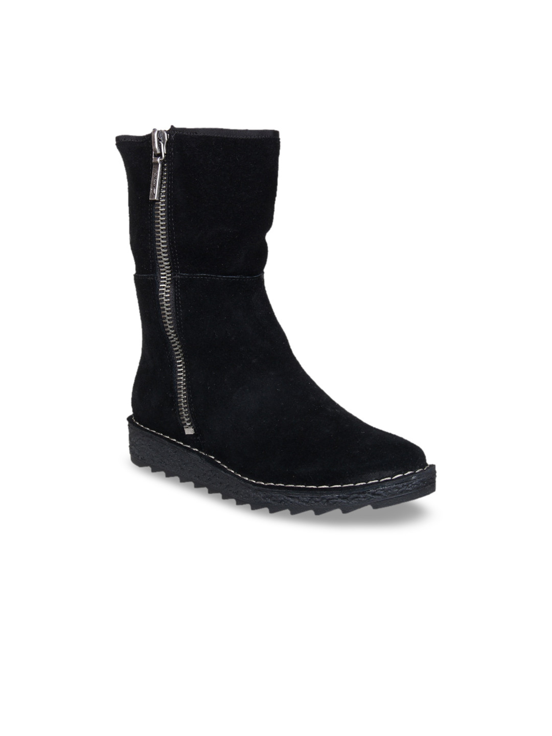 Buy Clarks Women Black Suede Boots Casual Shoes for