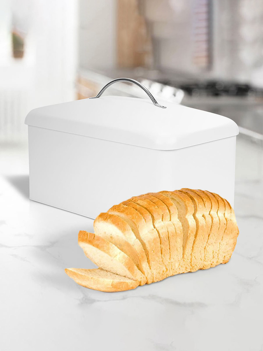 Buy Anko White Tin Bread Bin 1.4 L Bread Basket for Unisex 24207708