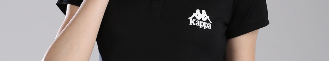 Buy Kappa Women Black Solid Polo Collar T Shirt - Tshirts for Women ...