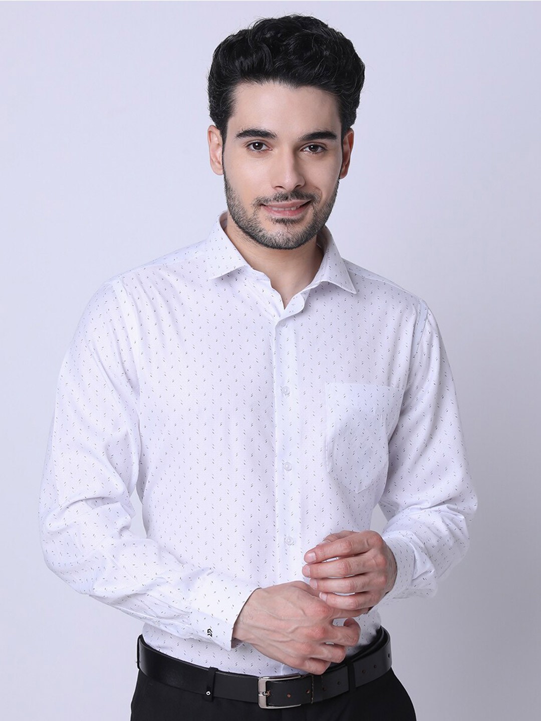Buy INSPIRO Men Classic Slim Fit Printed Cotton Formal Shirt - Shirts ...