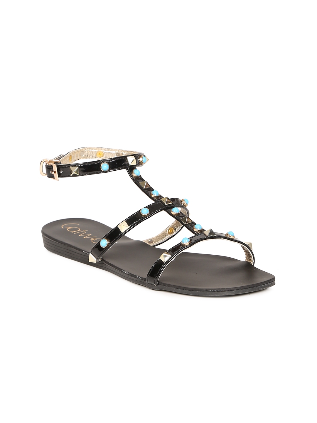 open toe flats myntra