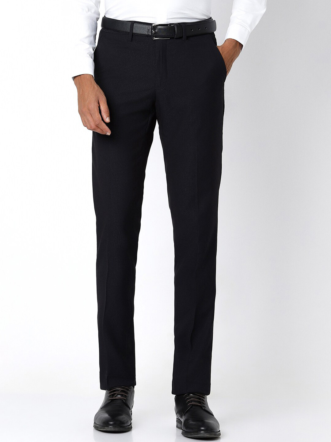 Buy Peter England Elite Men Slim Fit Formal Trousers - Trousers for Men ...