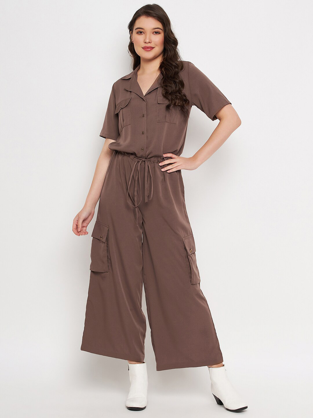 Buy Color Cocktail Shirt Collar Jumpsuit Jumpsuit for Women 24237892