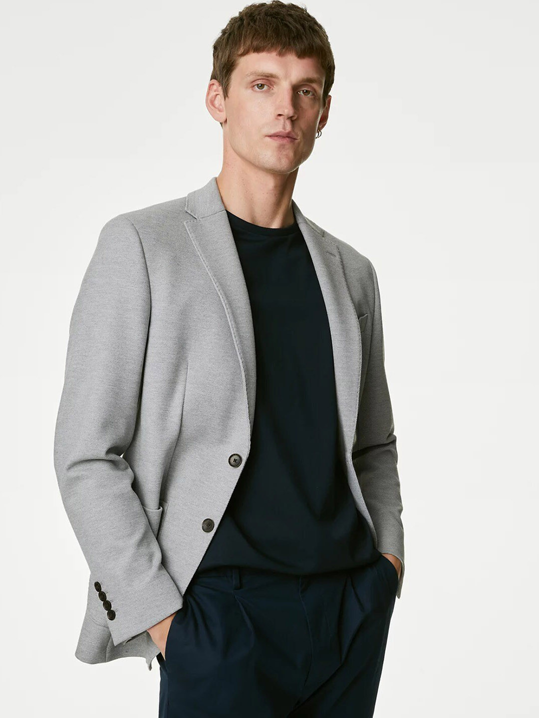 Veste Blazer Homme Marks And Spencer - Taille 42, Beige à Motifs Check - Laine - Occasion Très Bon état