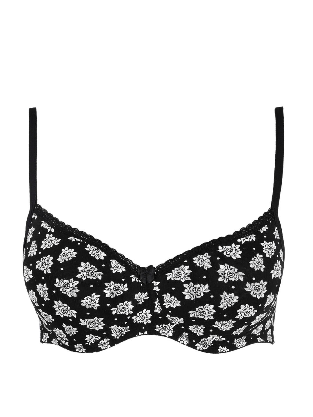 Buy Jockey Black Printed Non Wired Lightly Padded Everyday Bra 1723