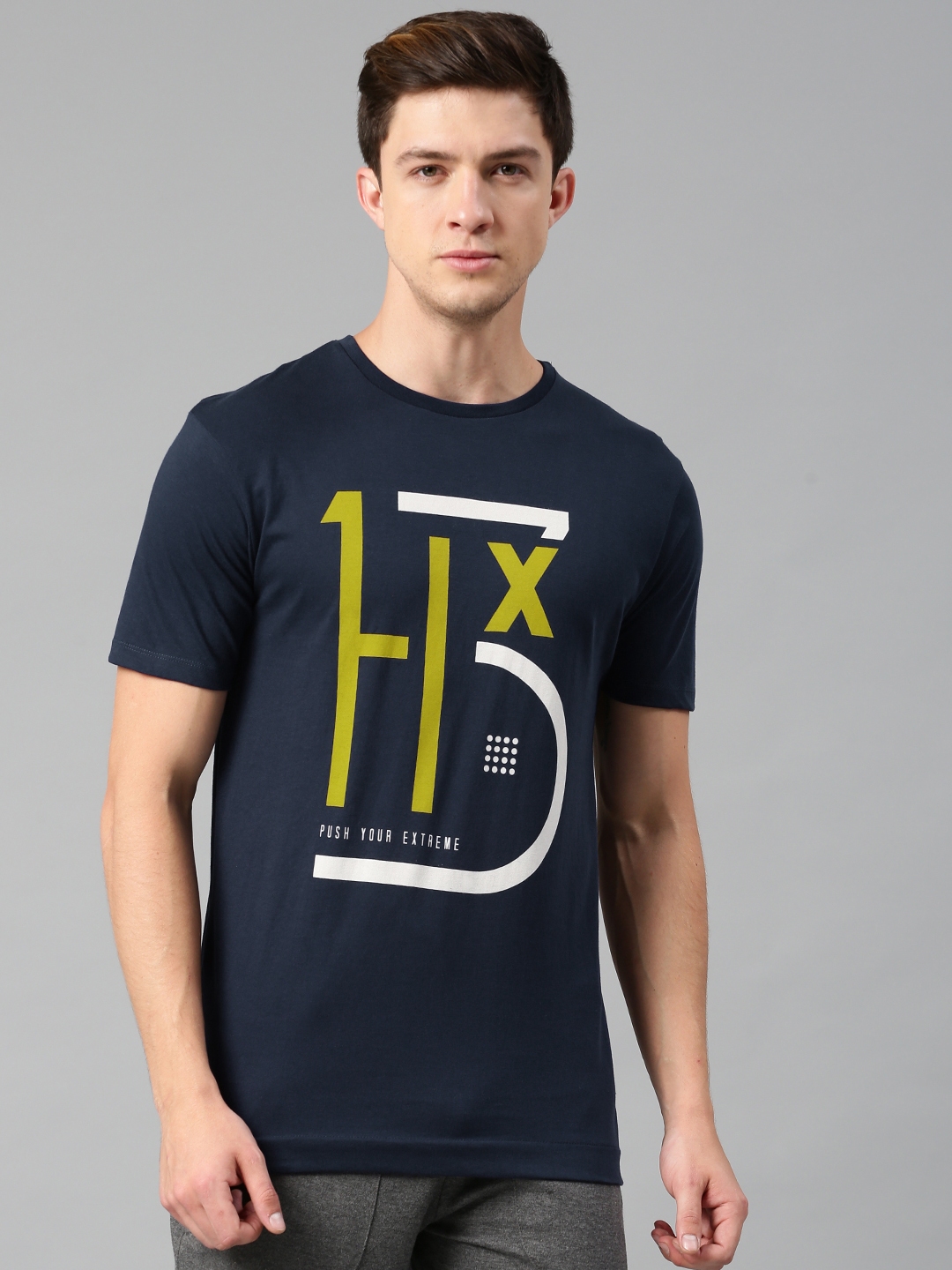 Buy HRX By Hrithik Roshan Men Blue Printed Round Neck T Shirt - Tshirts ...