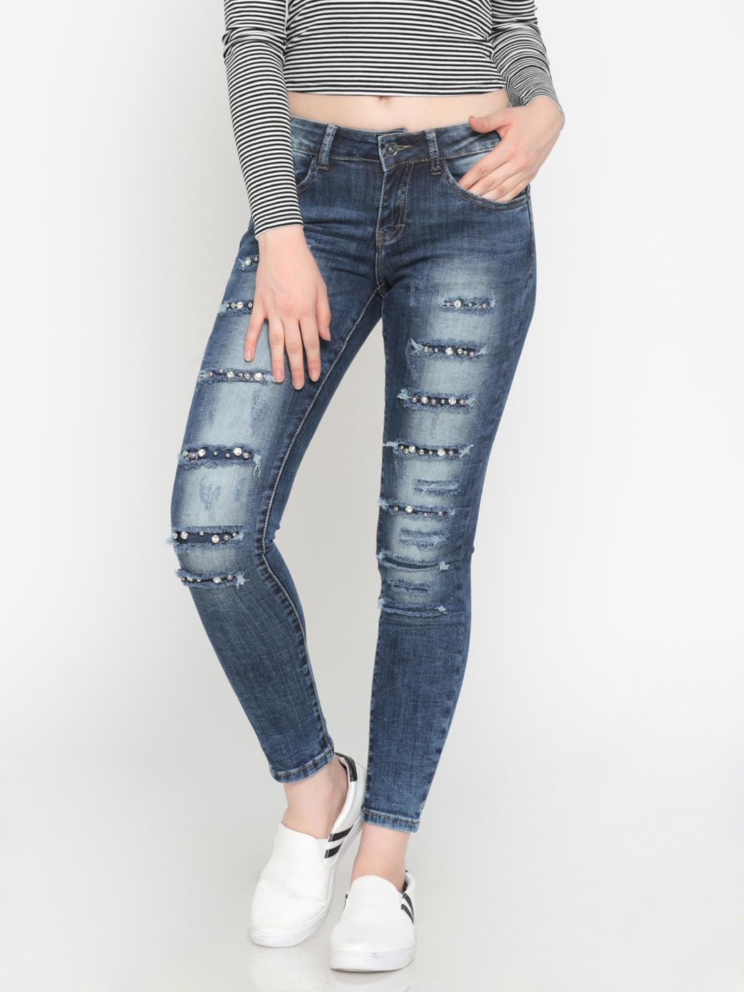 highly distressed jeans womens