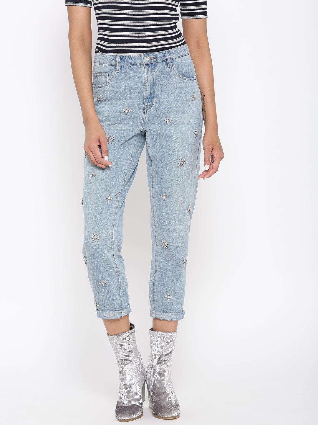 skinny fit high rise jeans for women