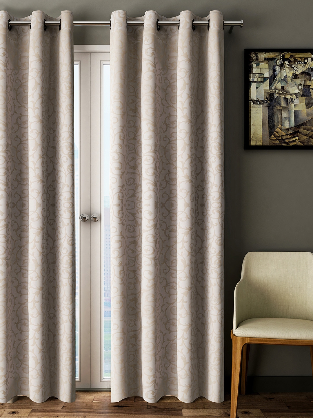 Buy Cortina Off White Embroidered Door Curtains - Curtains And Sheers ...