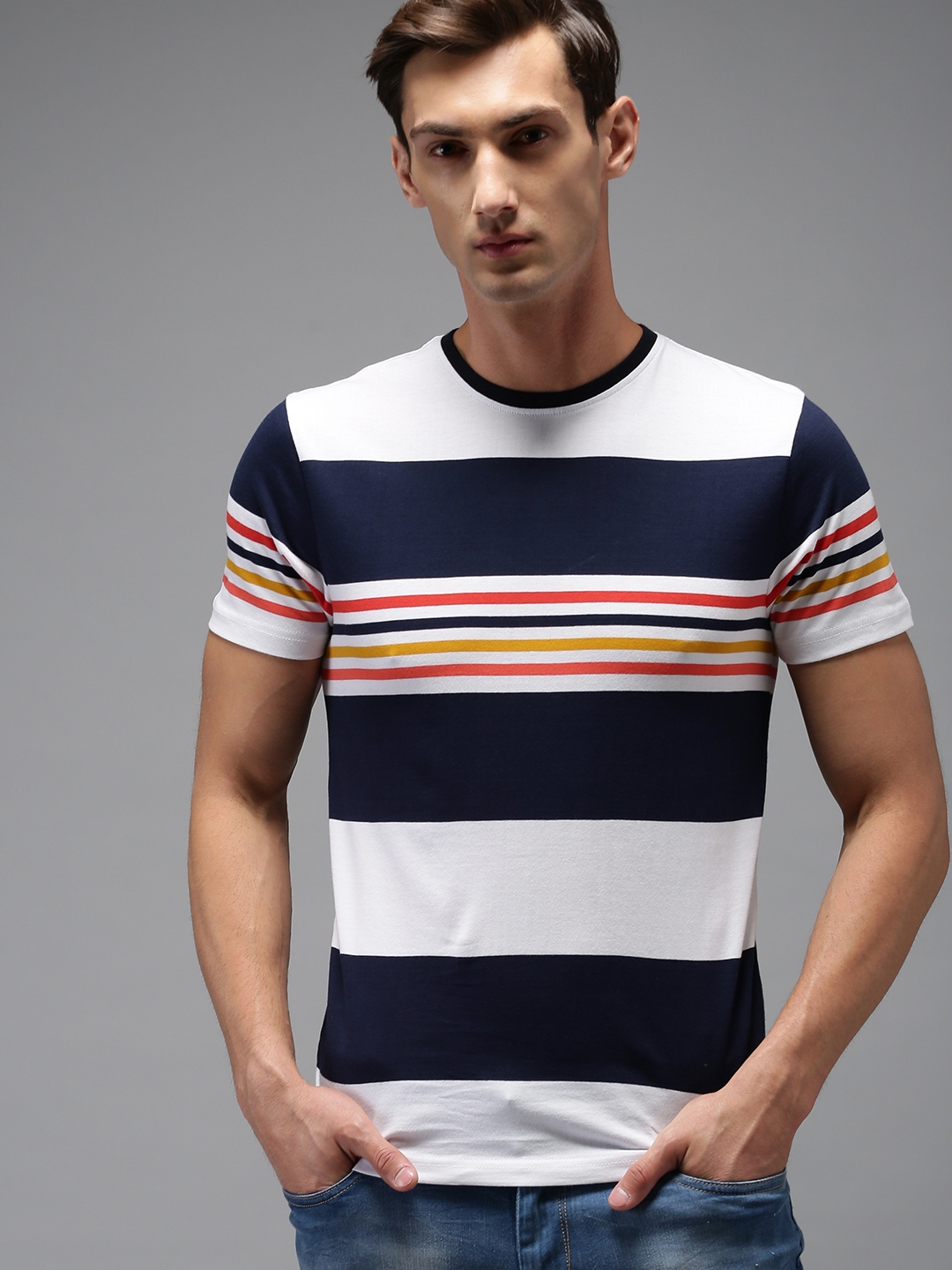 round neck t shirts with buttons