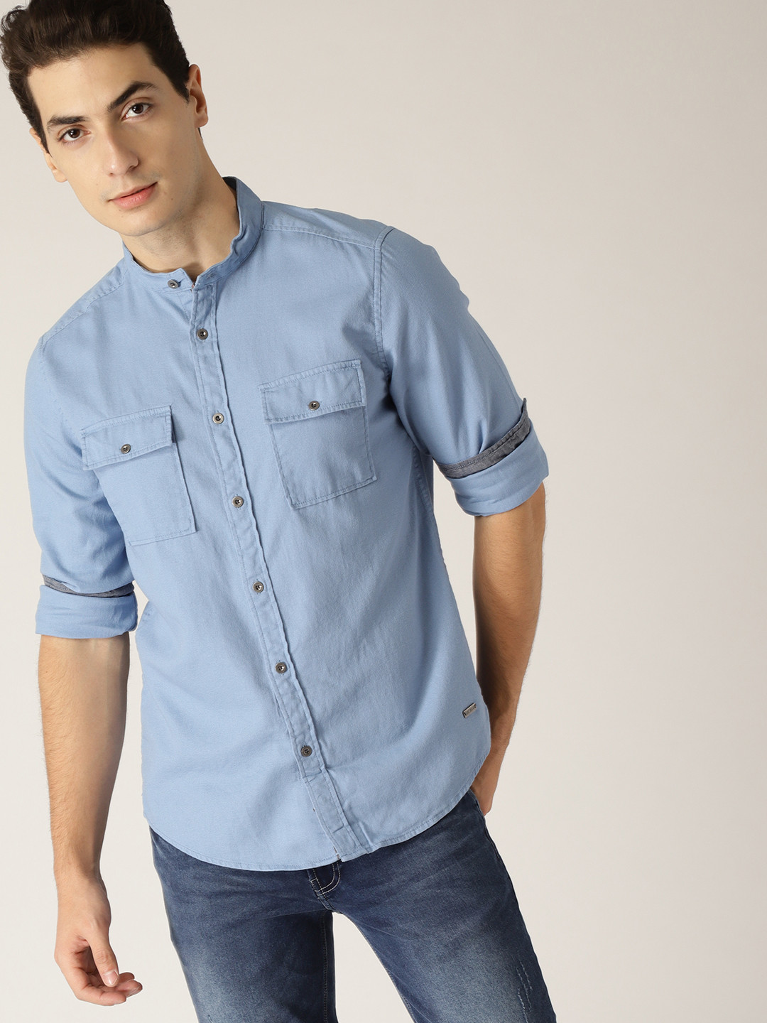 Buy ESPRIT Men Blue Solid Casual Shirt Shirts for Men 2428946 Myntra