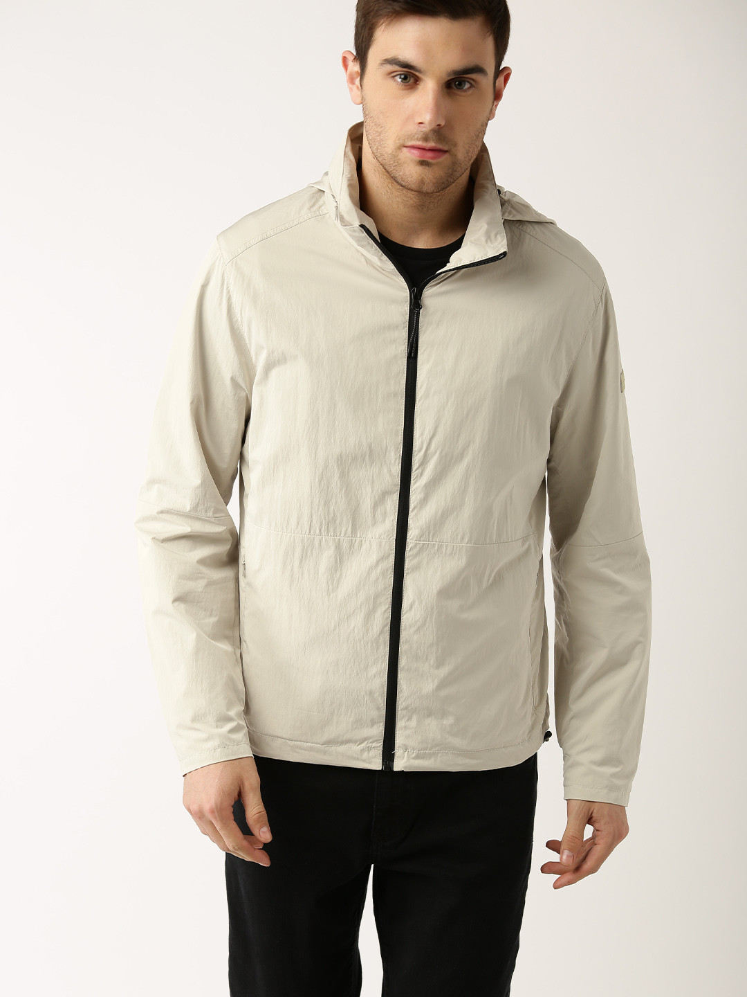 Buy ESPRIT Men Beige Solid Hooded Tailored Jacket Jackets for Men 2428996 Myntra