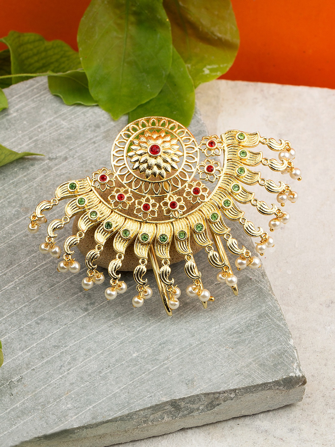 Buy Voylla Gold Plated Stone Studded Juda Pin Head Jewellery for Women 2429109 Myntra