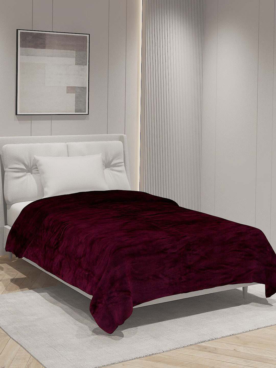 Buy Monte Carlo Maroon AC Room 233 GSM Single Bed Blanket Blankets