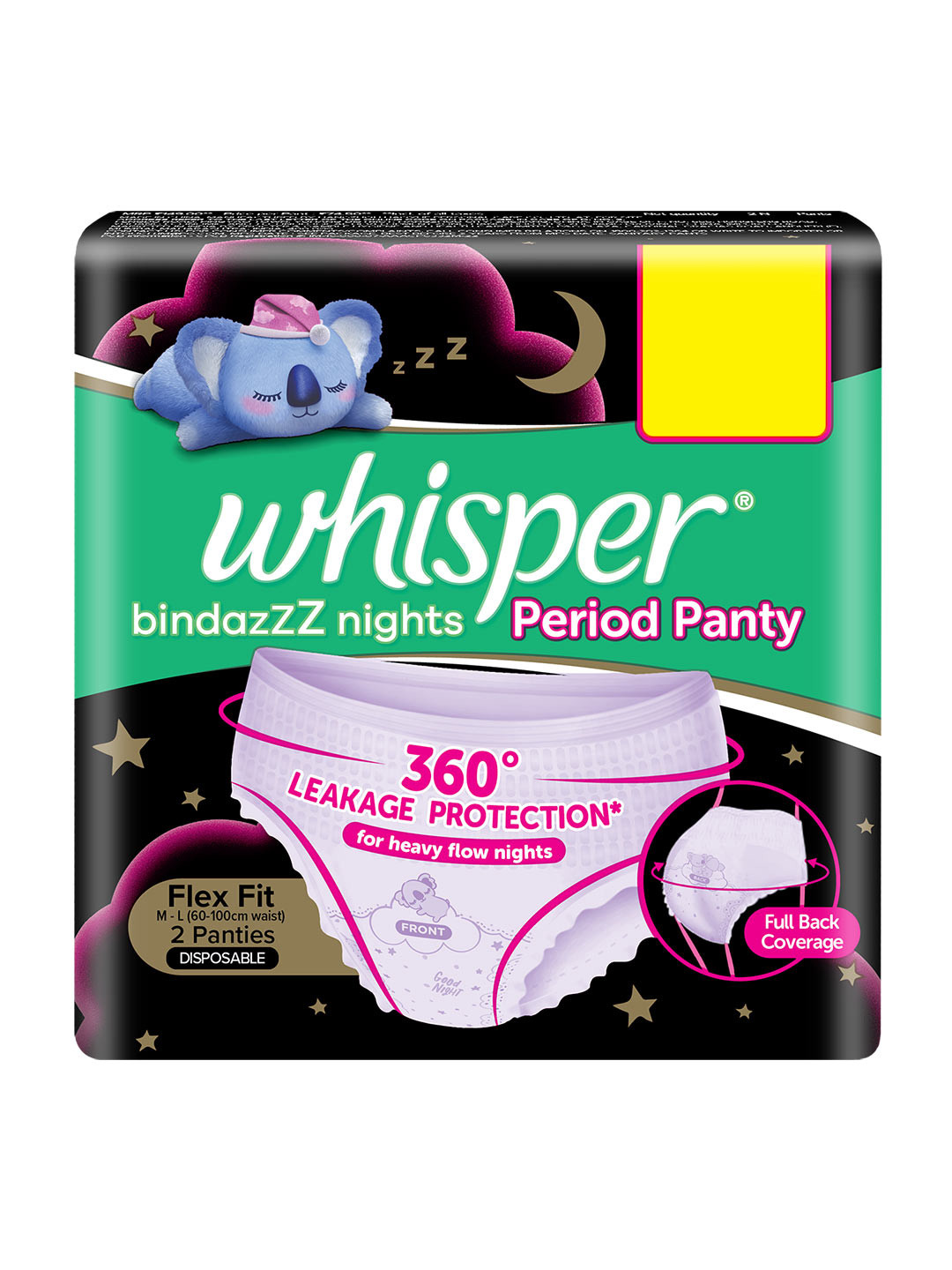 Buy Whisper Bindazzz Night Disposable Period Panties Size M L 2 Pcs
