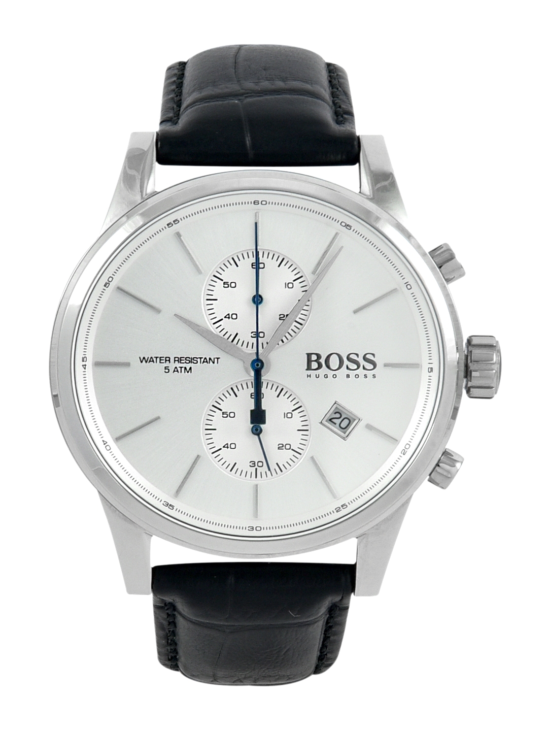 Buy Hugo Boss Men Silver Toned Analogue Leather Watch 1513282 - Watches ...
