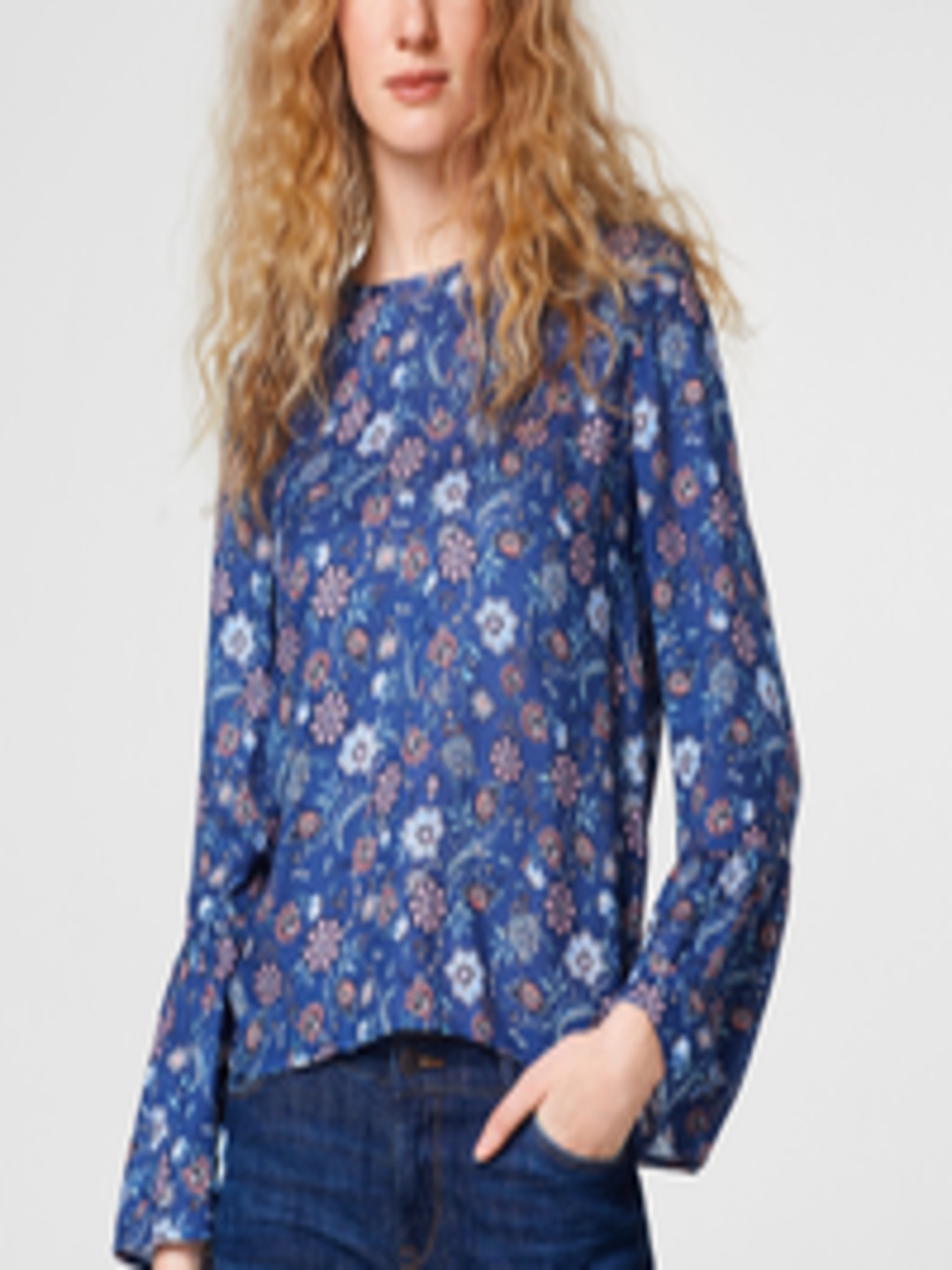 Buy ESPRIT Women Blue Printed Top - Tops for Women 2429621 | Myntra
