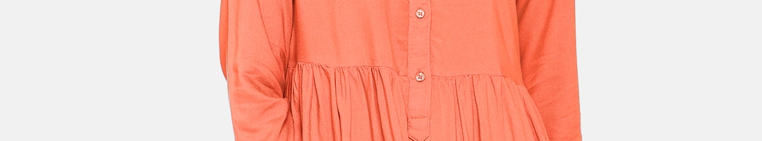 Buy Vero Moda Women Coral Orange Solid A Line Dress - Dresses for Women ...