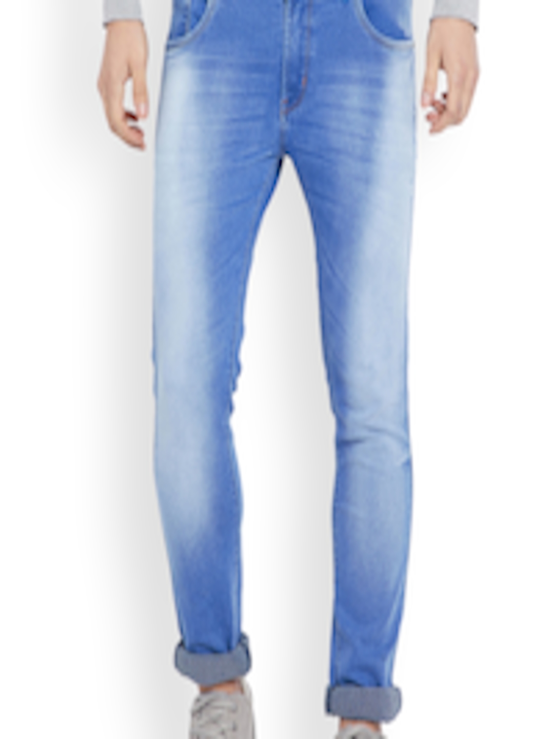 Buy Stylox Men Blue Slim Fit Mid Rise Clean Look Stretchable Jeans ...