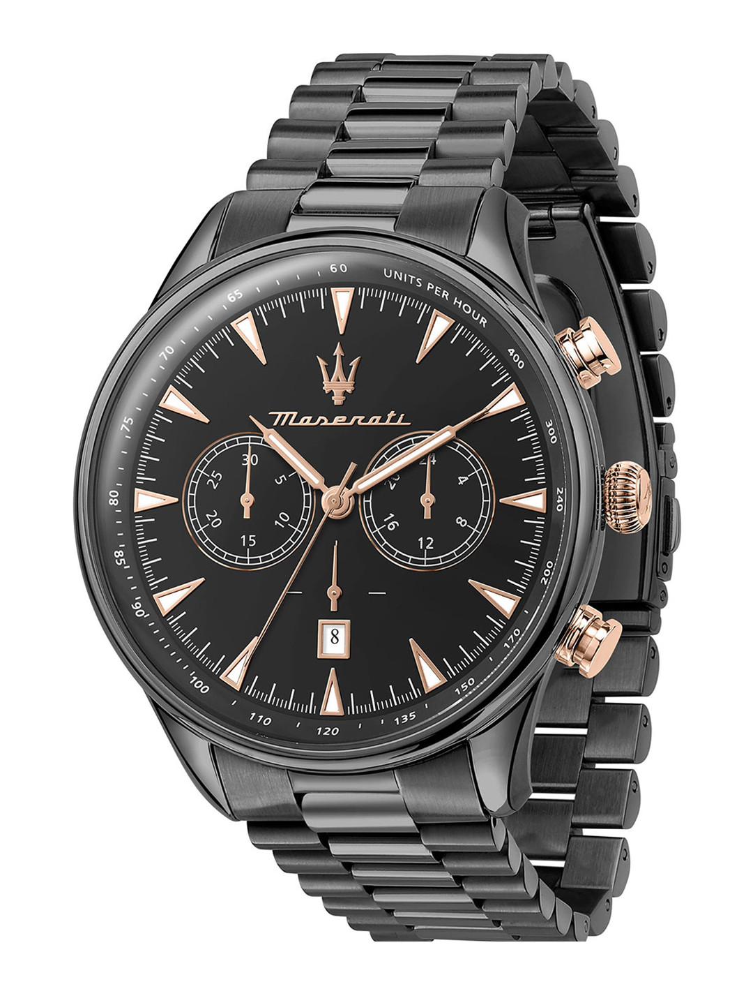 Maserati Circuito Black Dial Black Leather Strap Watch For Men - R8871627001