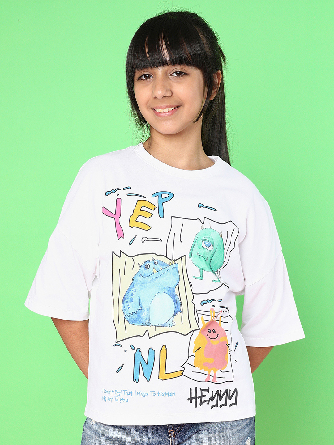 Natilene Girls Printed Top With Shorts