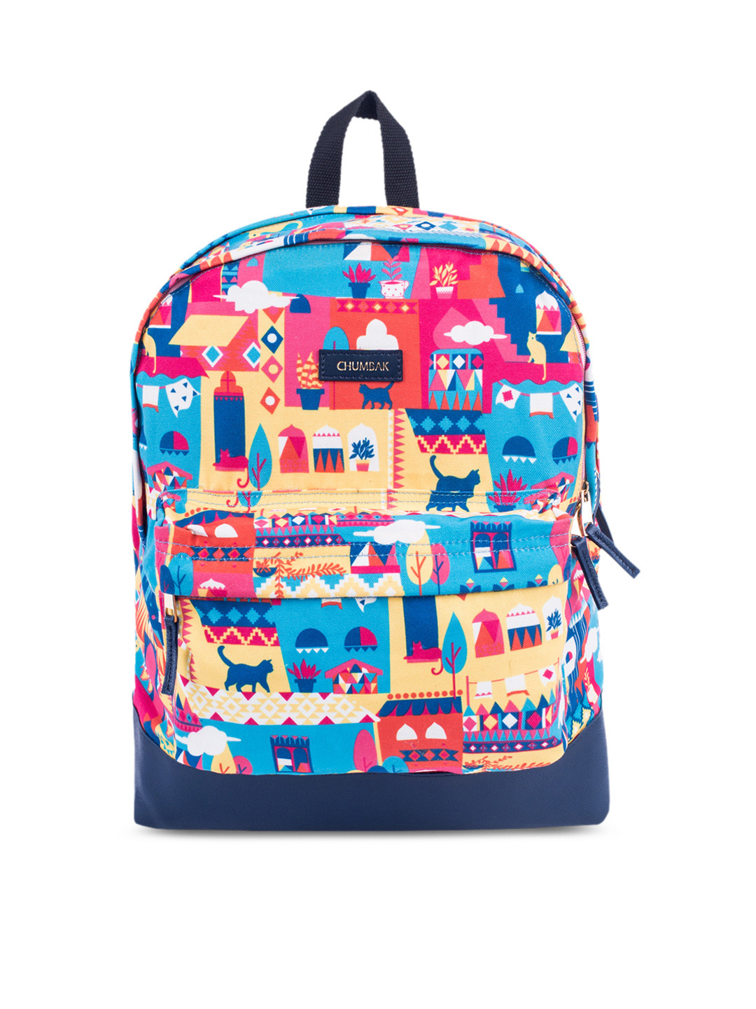 Buy Chumbak Women Blue & Multicoloured Backpack Backpacks for Women