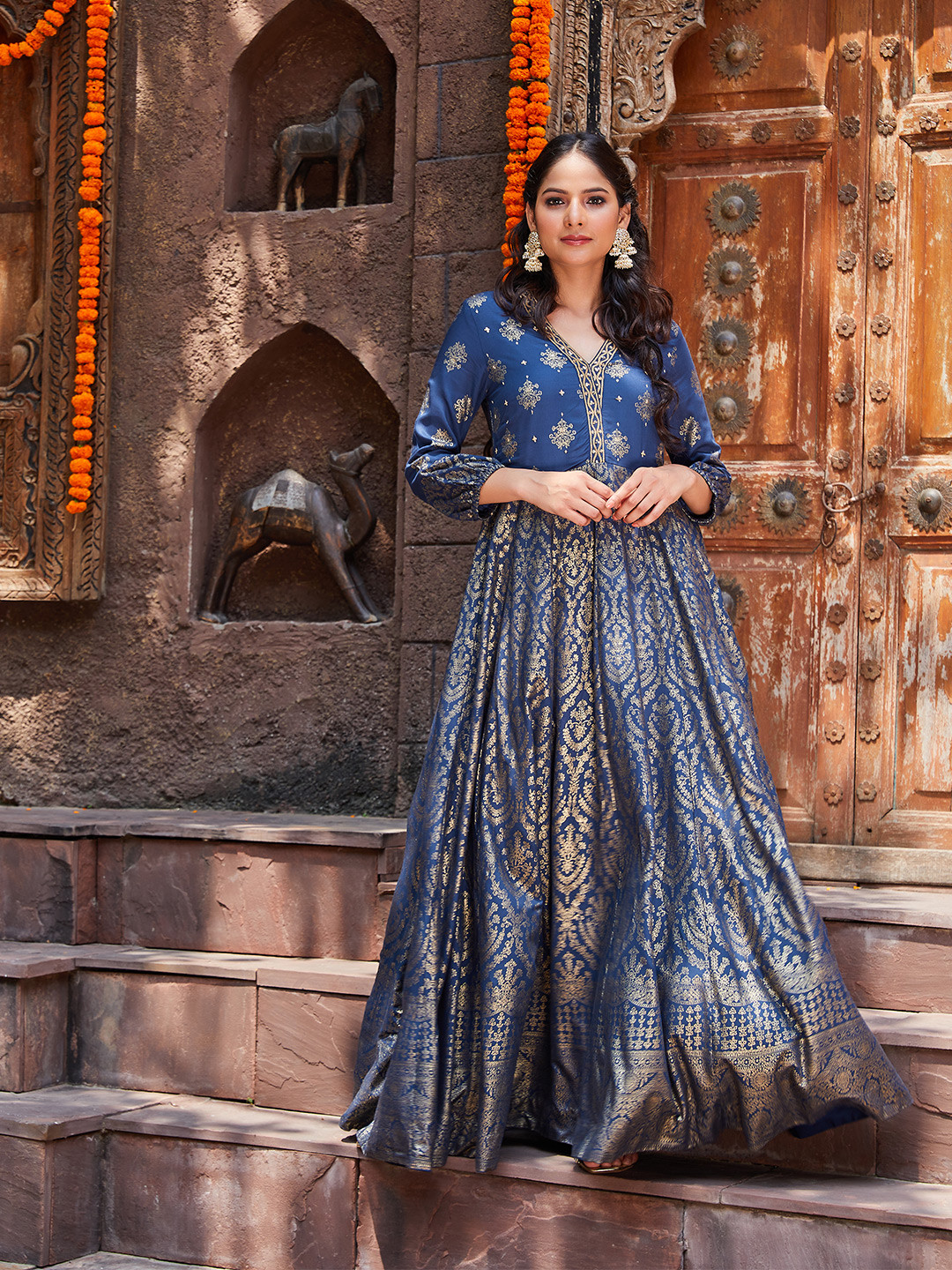 Buy Biba Ethnic Motifs Printed Fit & Flare Maxi Dress Ethnic Dresses