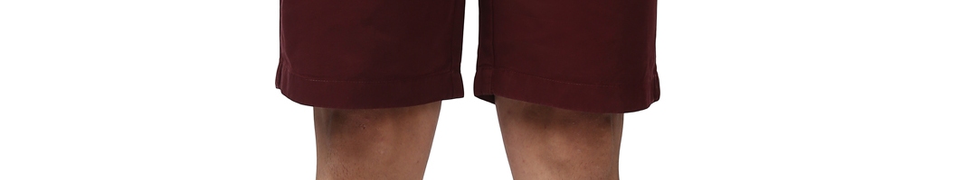 Buy ColorPlus Men Maroon Solid Regular Fit Chino Shorts - Shorts for ...
