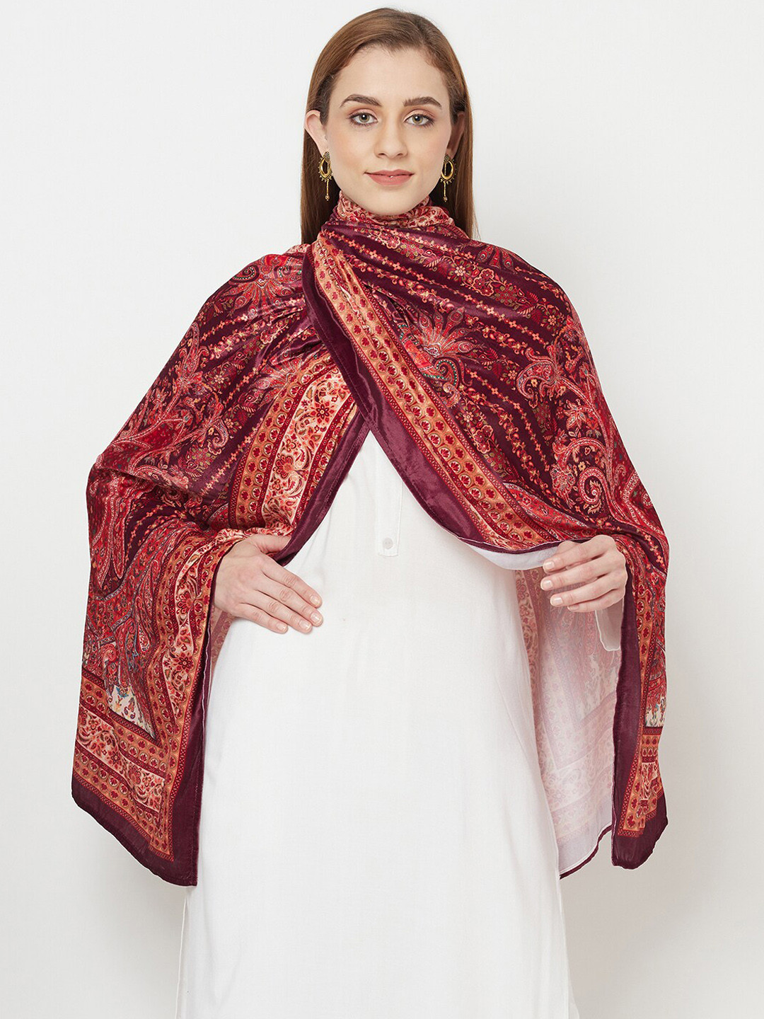 printed velvet shawl