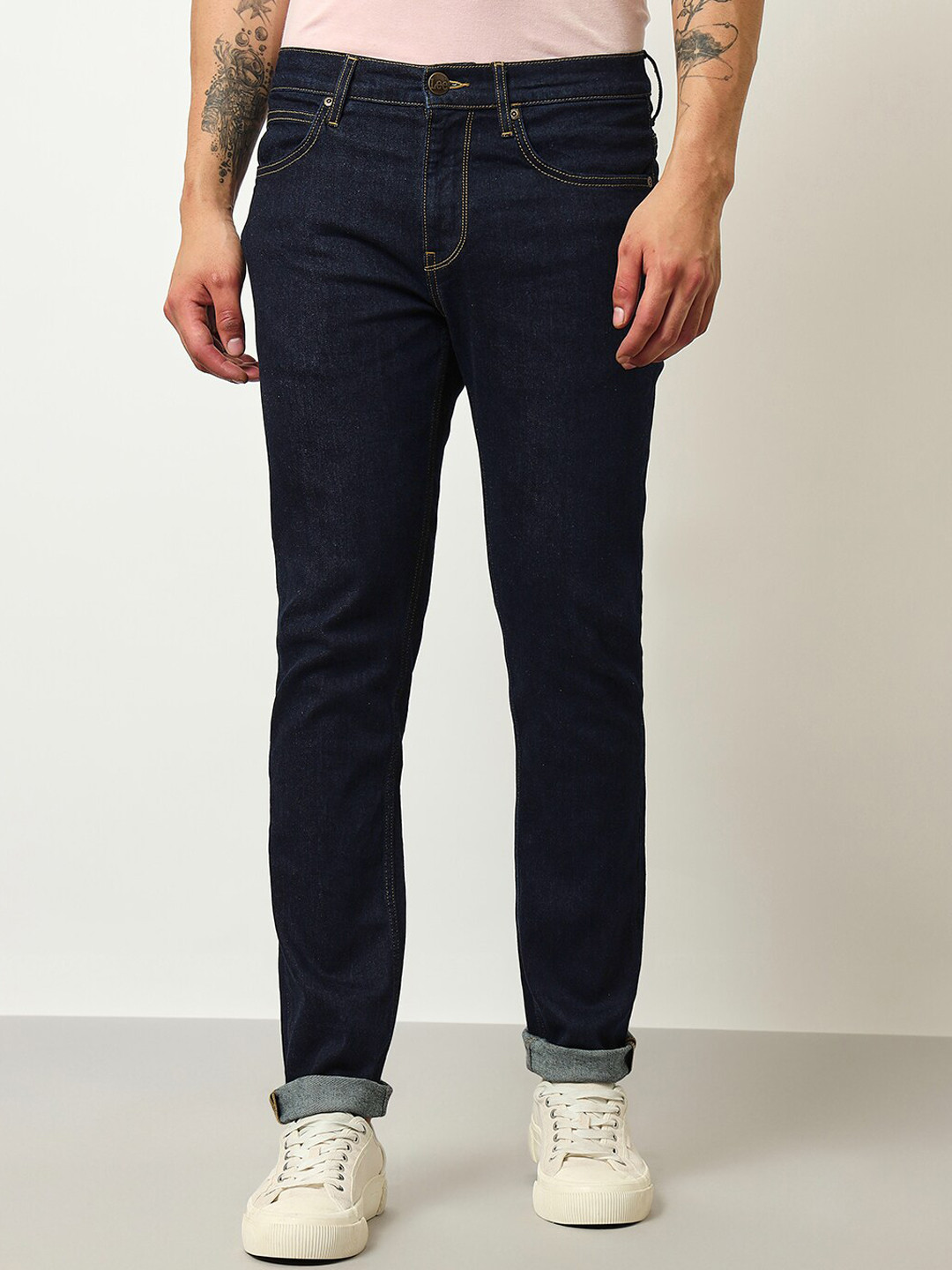 Buy Lee Men Slim Fit Mid Rise Stretchable Cotton Regular Jeans - Jeans ...
