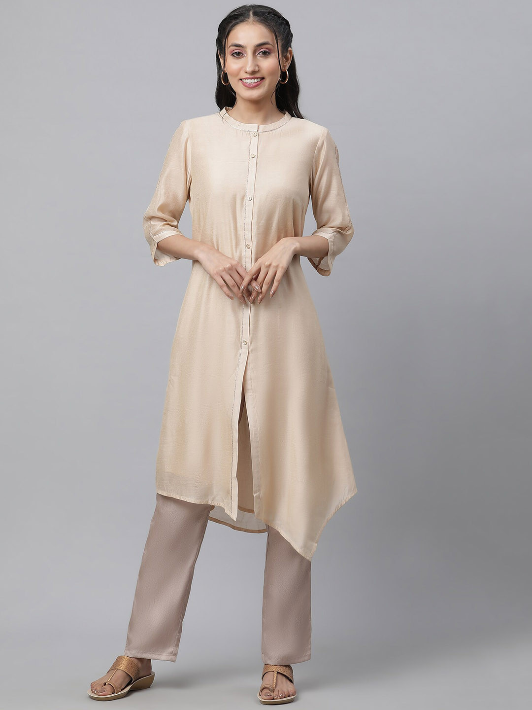 Buy AURELIA Band Collar Kurta Kurtas for Women 24342726 Myntra