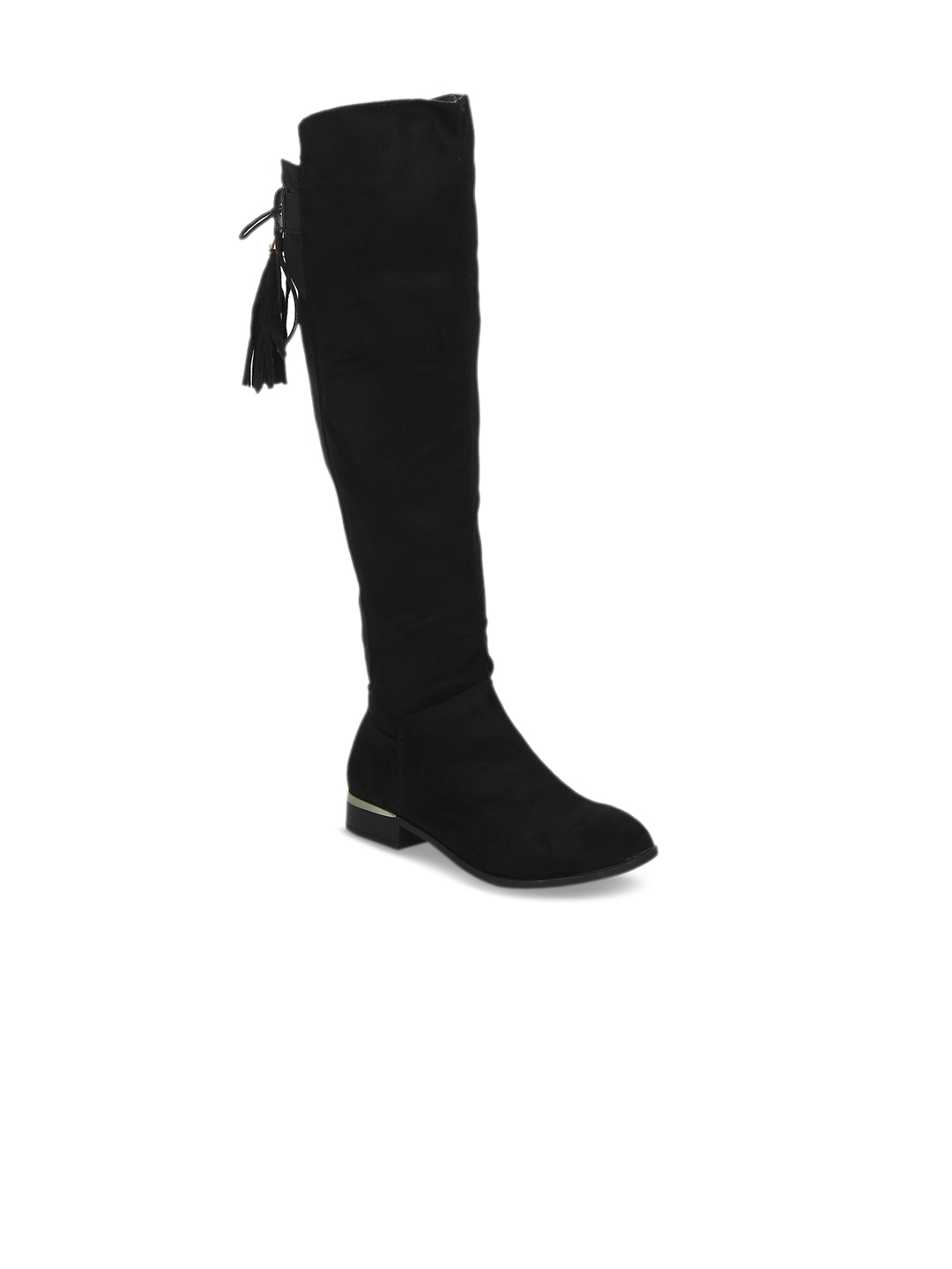 truffle collection heeled knee high boots in black
