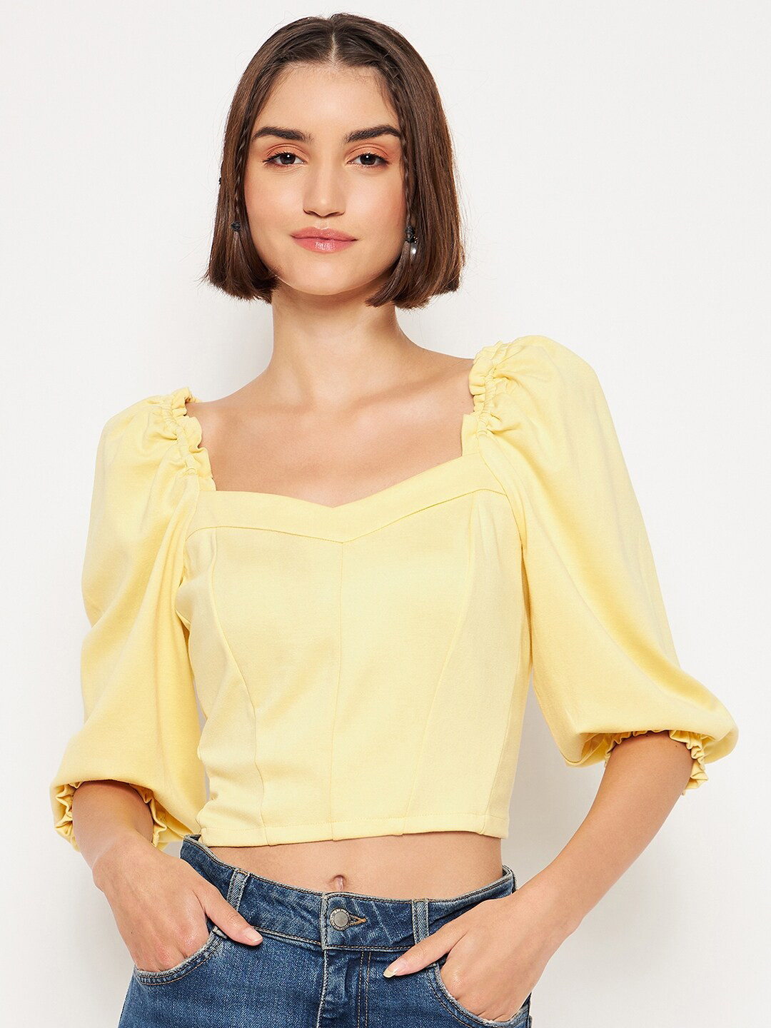Puff Sleeve Crop Top