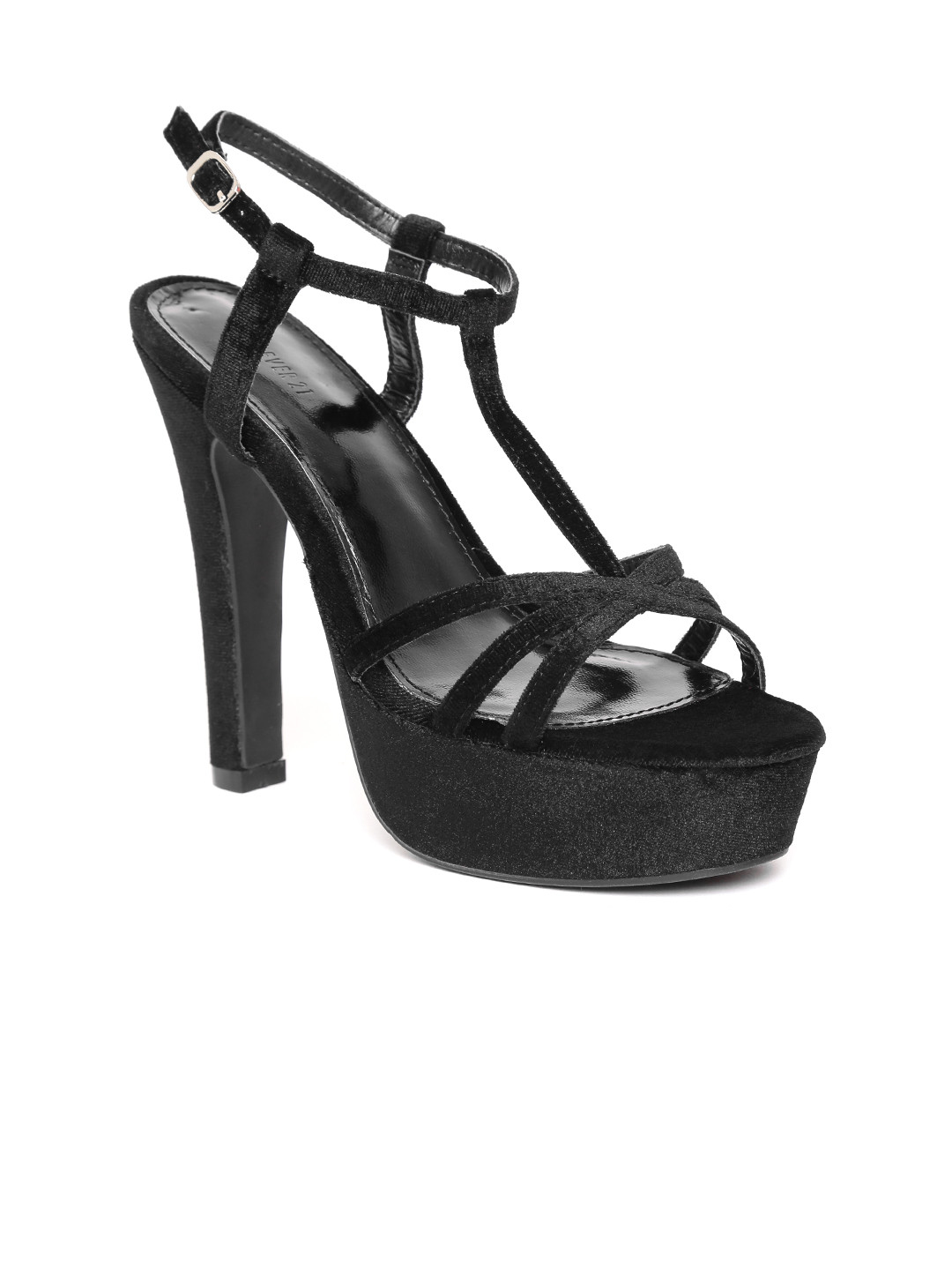Buy FOREVER 21 Women Black Solid Platforms Heels for Women 2436441