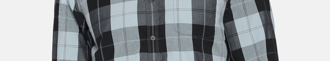 Buy Arrow Blue Jean Co. Men Black & Grey Slim Fit Checked Casual Shirt ...