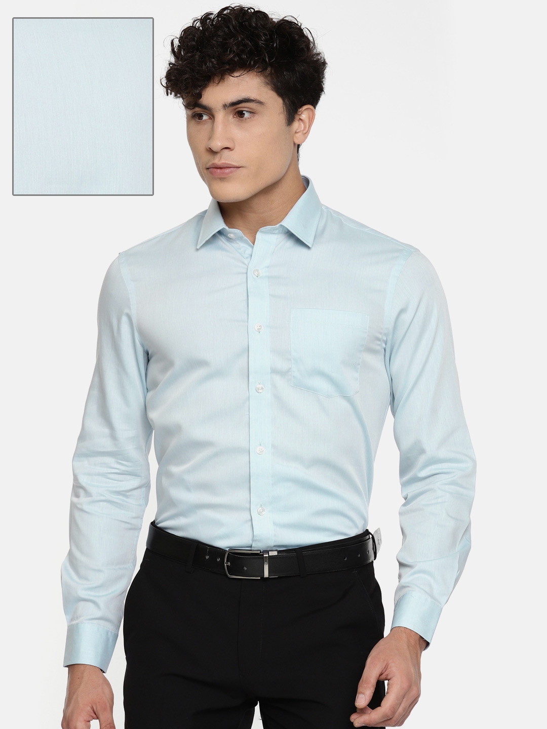 Buy Arrow Men Blue Premium Slim Fit Solid Formal Shirt - Shirts for Men ...