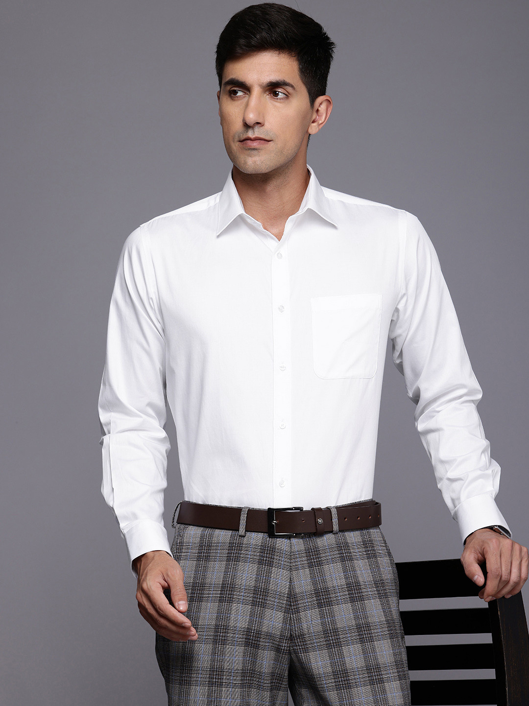 Buy Raymond Slim Fit Opaque Pure Cotton Formal Shirt - Shirts for Men ...