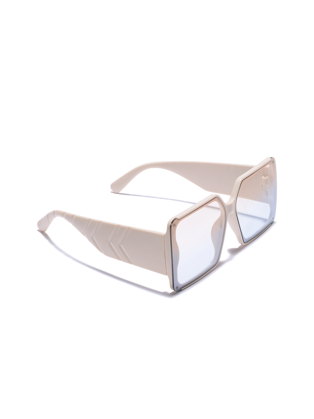 Buy DressBerry Unisex Blue Lens & White Square Sunglasses With UV ...