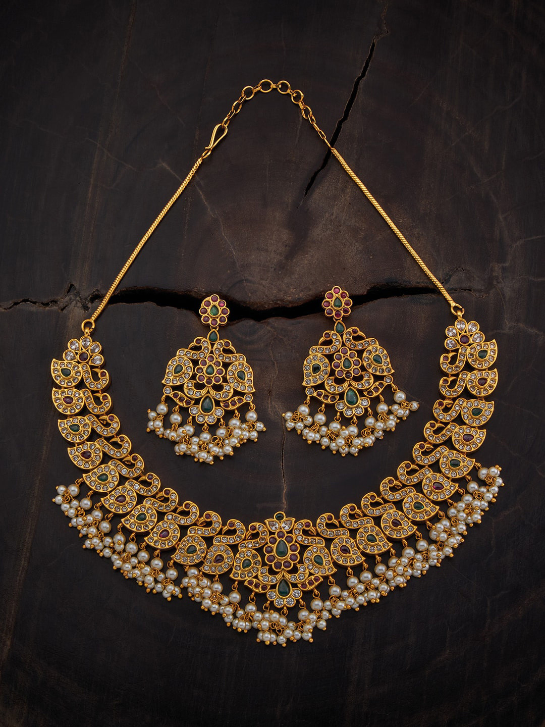 Buy Kushal's Fashion Jewellery Stone Studded Jewellery Set Jewellery