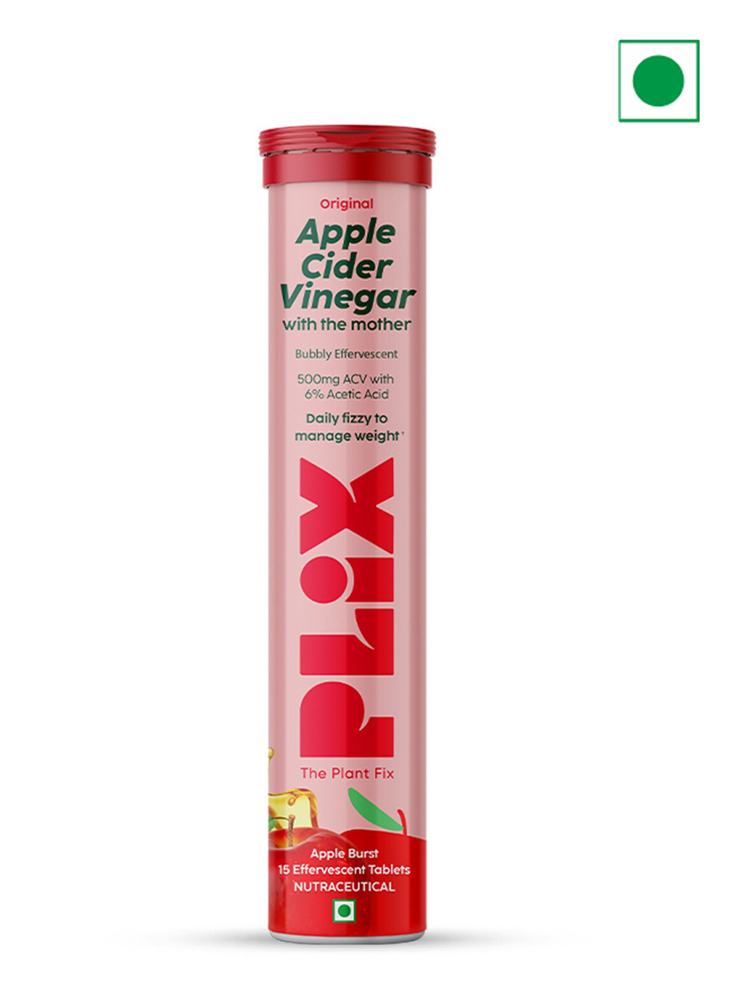 Buy PLIX THE PLANT FIX Apple Cider Vinegar Bubbly Effervescent Tablets 15 Tablets Weight Loss