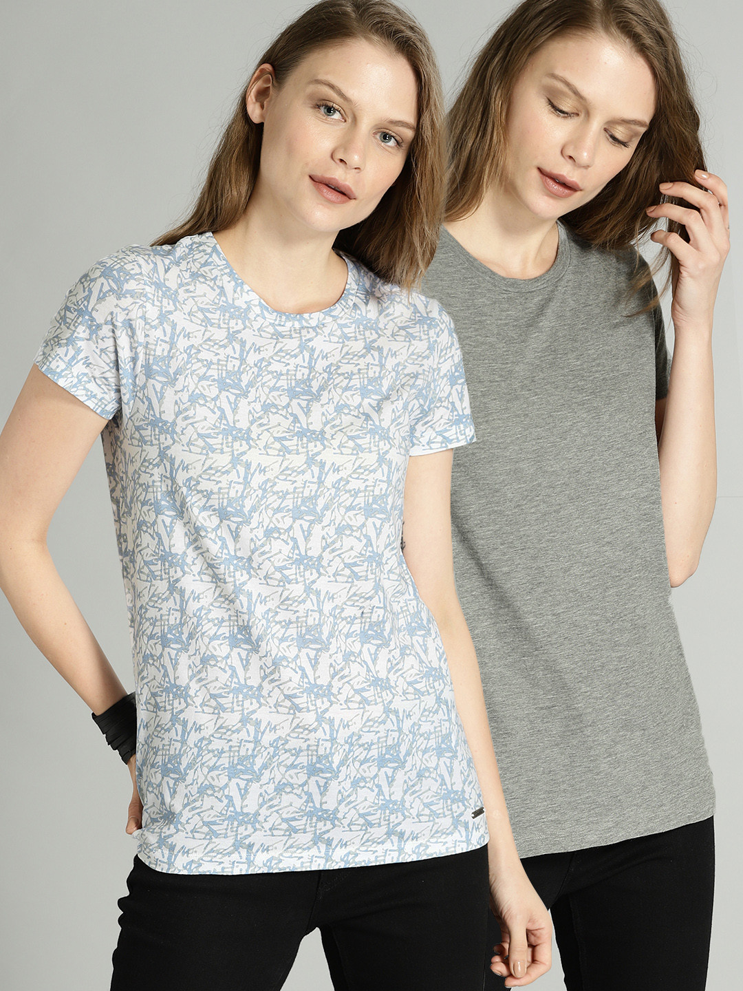 Buy Roadster Women Pack Of 2 Tshirts Tshirts for Women 2439109 Myntra