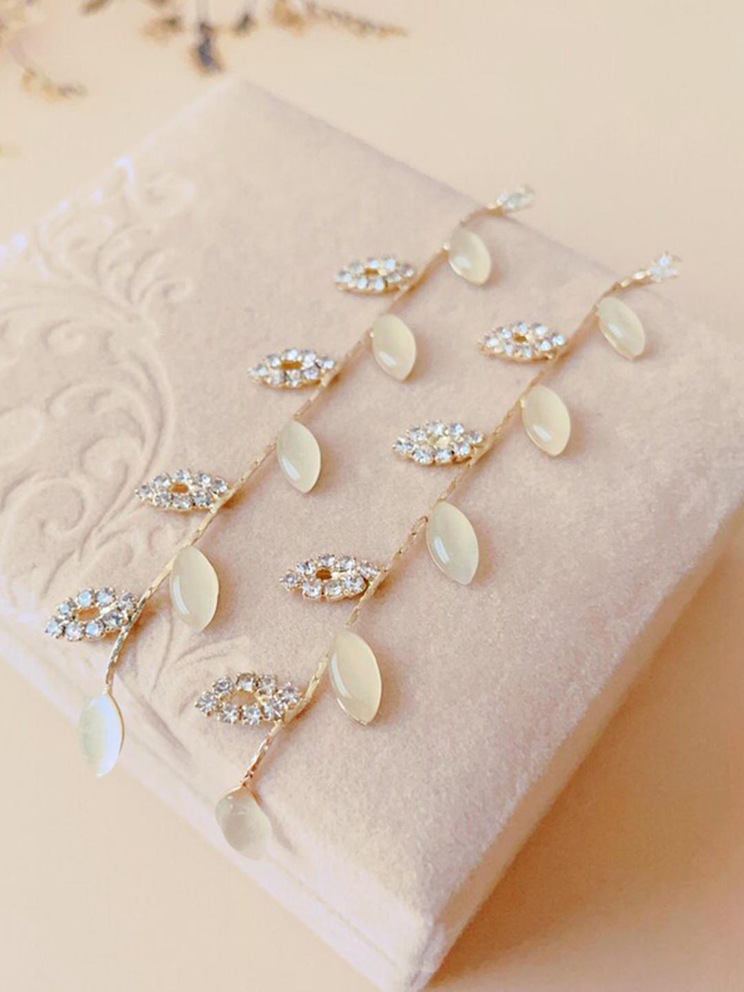 Buy KRYSTALZ Gold Plated Leaf Shaped Drop Earrings - Earrings for Women ...
