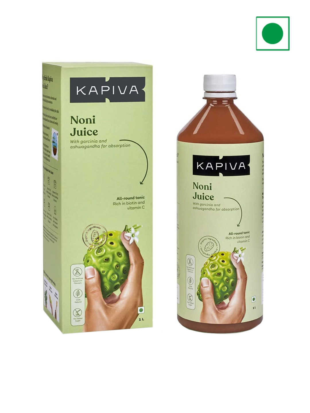 Buy Kapiva Noni Juice With Garcinia & Ashwagandha To Boost Energy & Immunity 1L Herbal
