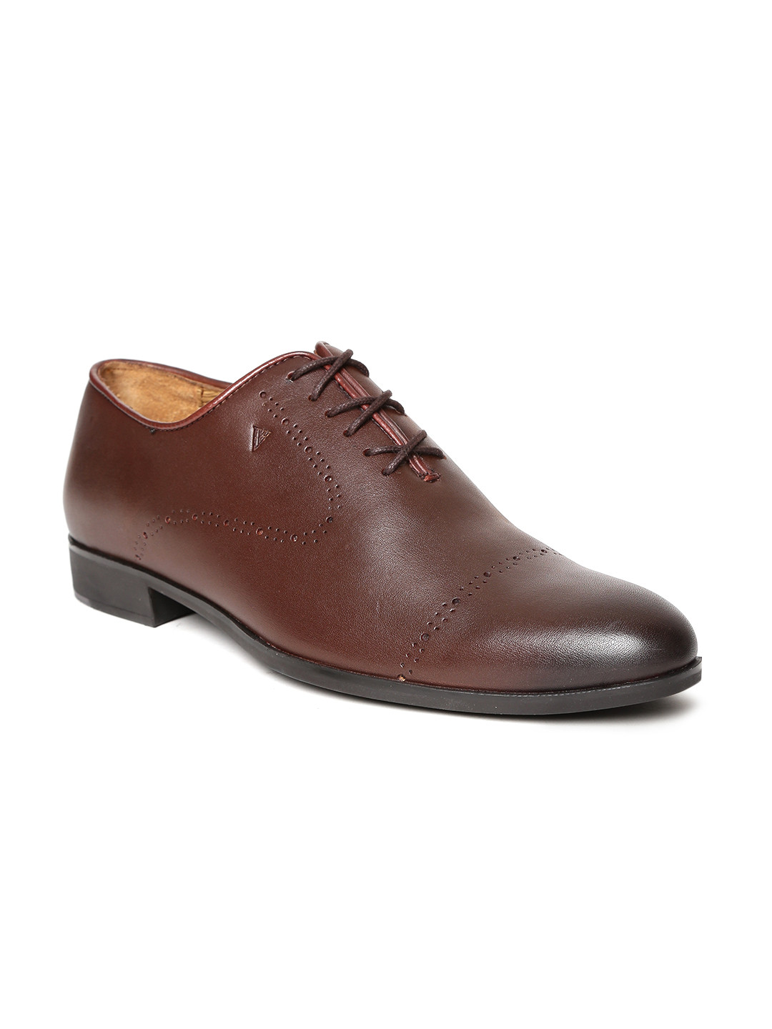Buy Van Heusen Men Coffee Brown Leather Semiformal Oxfords Formal