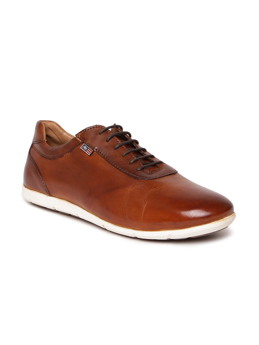 Buy Arrow Men Tan Brown Leather Sneakers - Casual Shoes for Men 2440327 ...