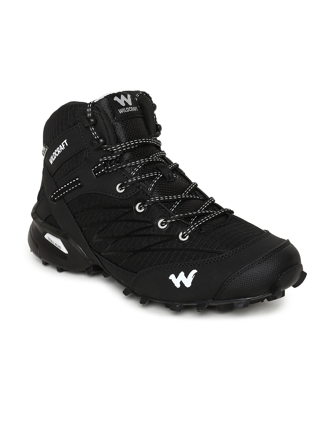 Buy Wildcraft Men Black Solid Mesh Mid Top Trekking Shoes Sports Shoes for Men 2441126 Myntra