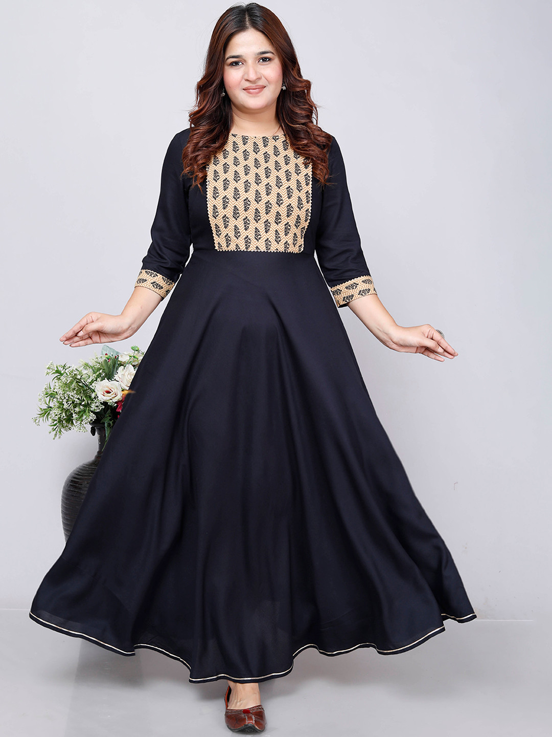 Buy UNIBLISS Women Black Anarkali Kurta - Kurtas for Women 24411620 ...