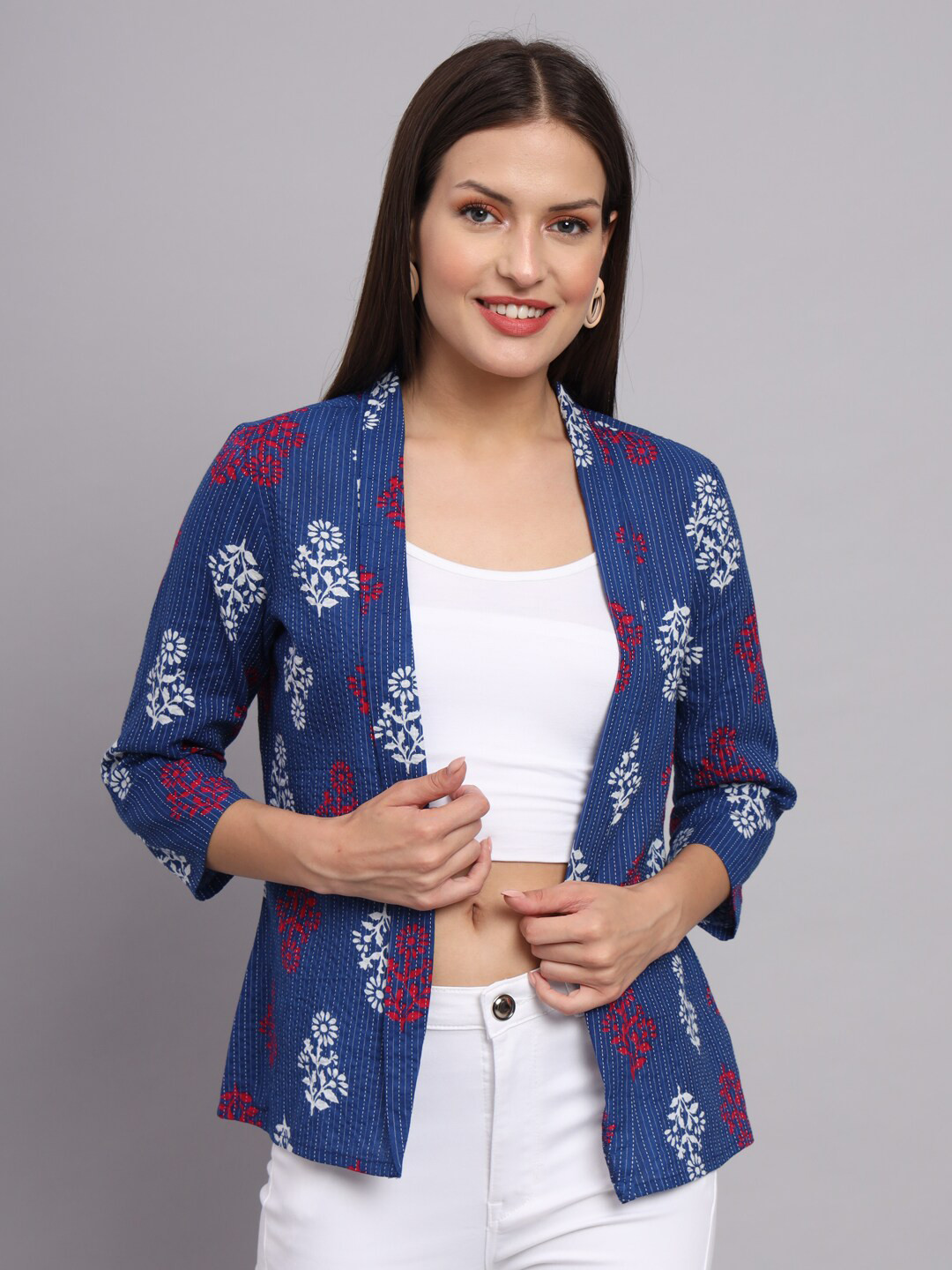 Buy DECKEDUP Ethnic Motifs Printed Cotton Shrug Shrug for Women