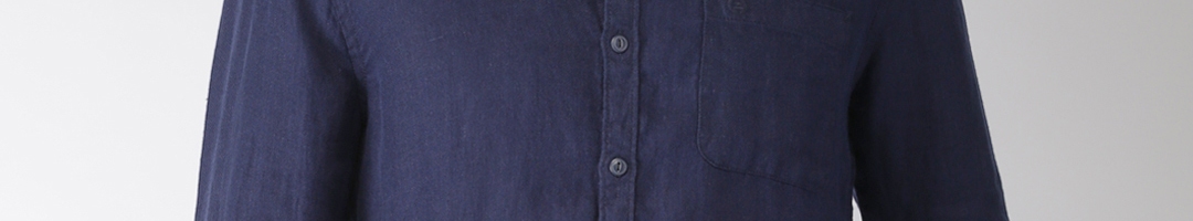 Buy Bossini Men Navy Blue Slim Fit Solid Casual Shirt - Shirts for Men ...