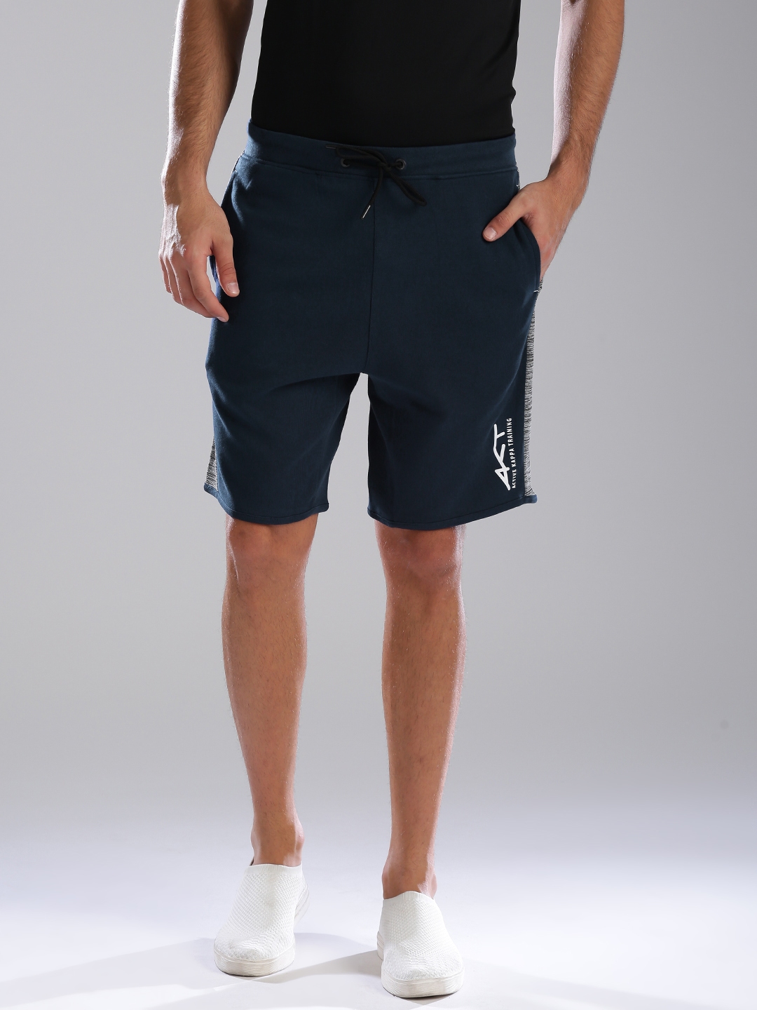 Buy Kappa Men Blue Solid Regular Fit Sports Shorts With Quick Dry ...